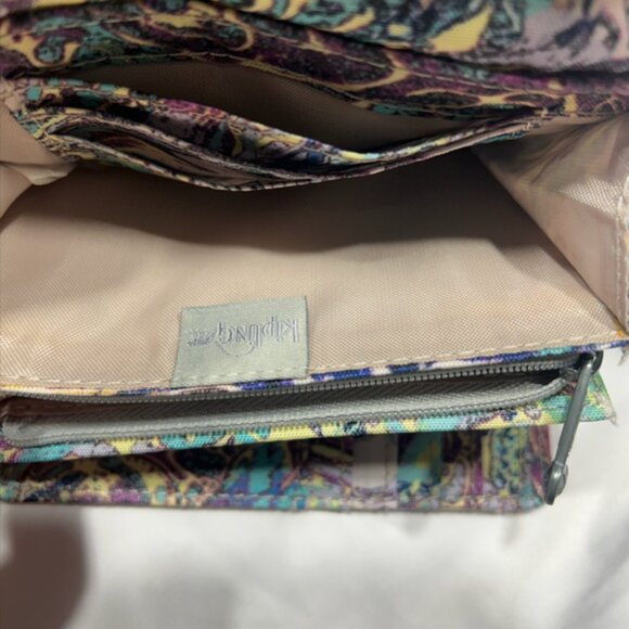 EUC Kipling Pixi Organizer Wallet with a Splash of Purple, Blue and Yellow - Picture 5 of 6